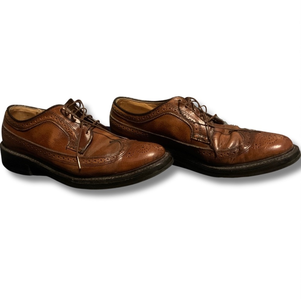 Dexter Leather Wingtip Longwing Derby Shoes Cognac Men's US Size 9.5 A US Made